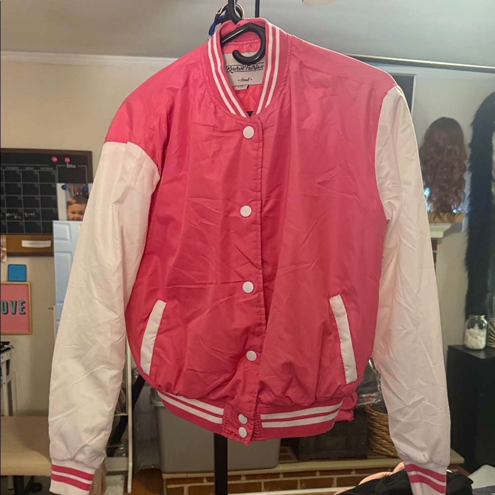 Rothschild Pink and White Varsity Jacket